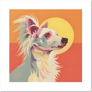 70s Chinese Crested Vibes: Pastel Pup Parade Posters and Art